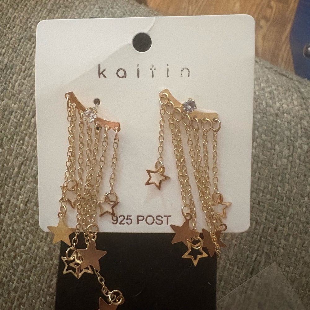 Katin Gold Star Dangle Earrings - 925 Post